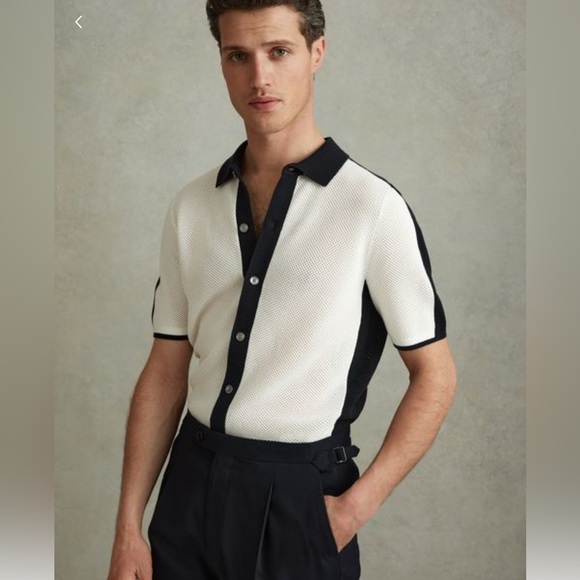 MISTO
COTTON BLEND OPEN STITCH SHIRT
COLOR: NAVY & WHITE - Picture 1 of 3